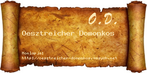 Oesztreicher Domonkos névjegykártya